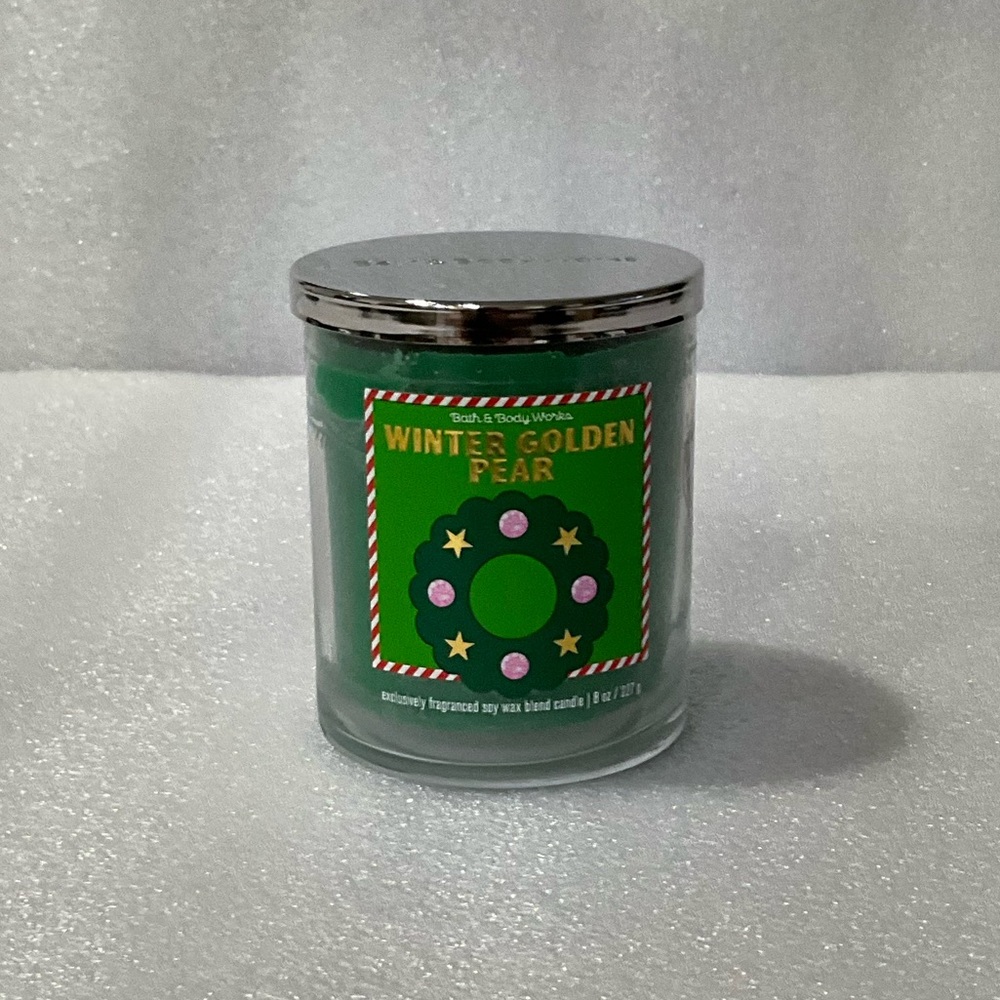Bath and Body Works Winter Golden Pear Single Wick Candle